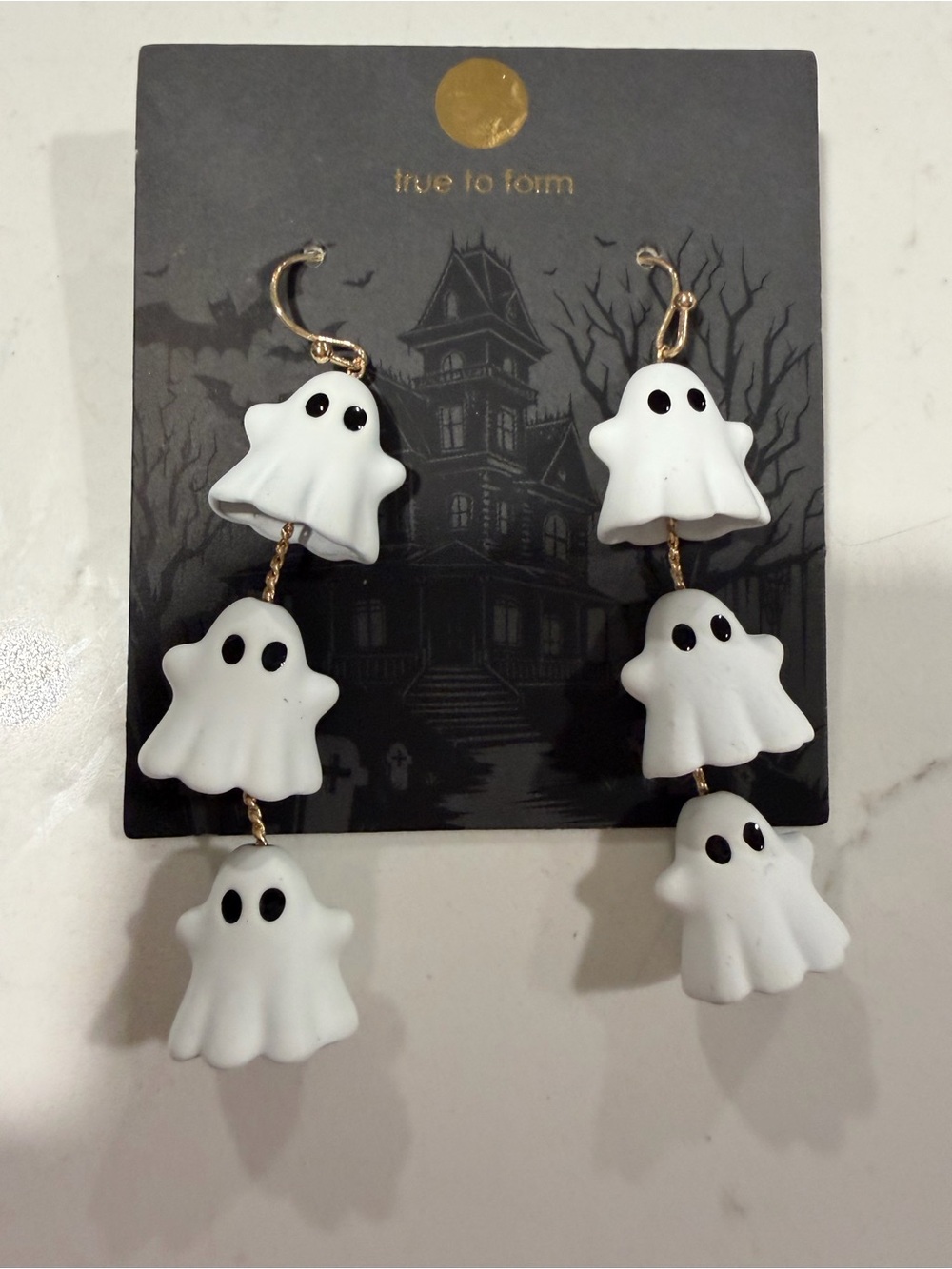 True to Form White Ghost Drop Earrings